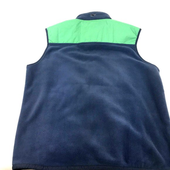 Vineyard Vines Marthas Vineyard Mens Blue Green Full Zip Fleece Vest Size Large - Picture 3 of 8